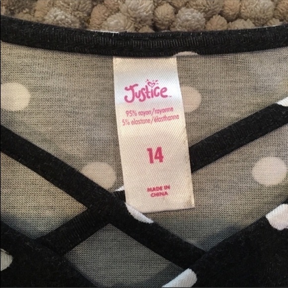 JUSTICE Polka Dot Bell Sleeve Dress size 14 - Picture 3 of 5